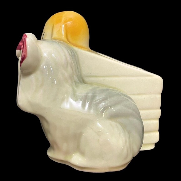 Vintage 1950s Shawnee Pottery Planter #611 USA - Hound Pekingese & Shih-Tzu Dogs - Picture 2 of 10
